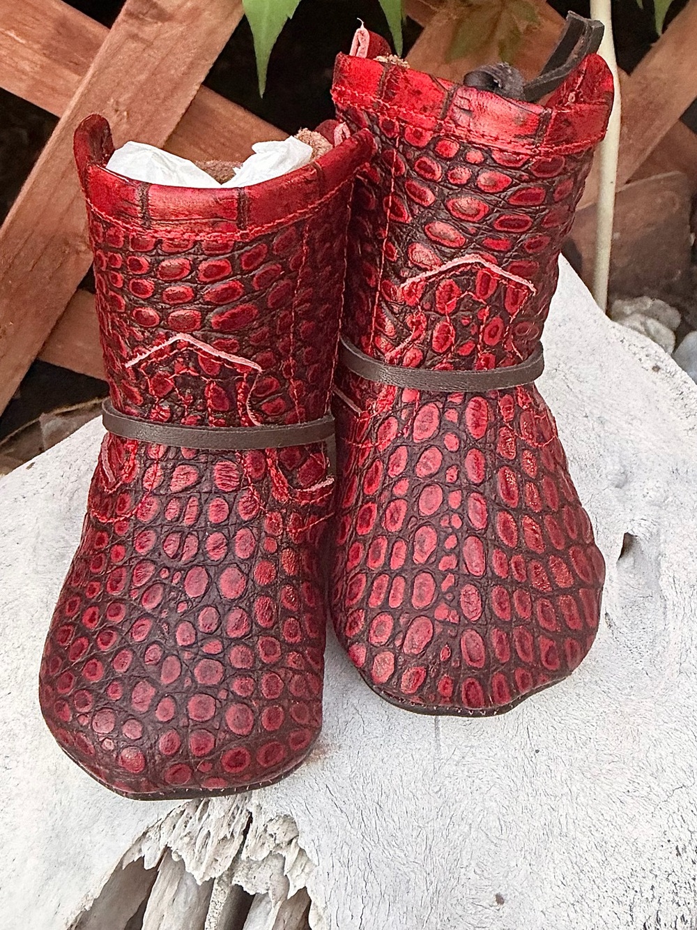 FREEBIRD Baby Red Leather Western Boots 3-6M NEW - Picture 2 of 4